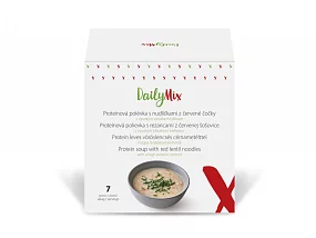DailyMix Proteinová polévka s nudličkami z červené čočky 252g (7 porcí) DailyMix Proteinová polévka s nudličkami z červené čočky 252g (7 porcí)